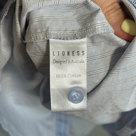 Lioness Australia Boyfriend XL Blue White Striped Oversized Button Down Shirt - Picture 7 of 8